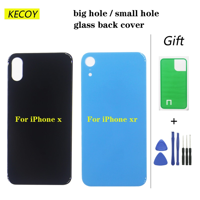 Nowy 1 szt. Tylna szyba do obudowy Iphone X XR czerwona pokrywa baterii wymiana duży otwór i mały otwór i klej + logo