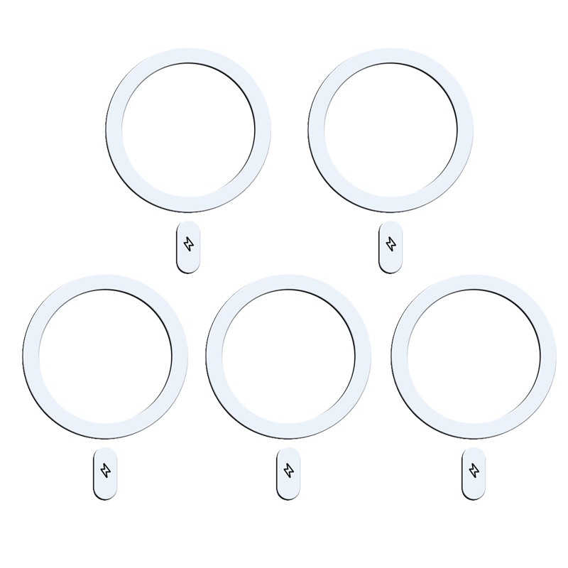 1/5 SZTUK Naklejka magnetyczna Metalowy pierścień do bezprzewodowego ładowania Magsafe Koło ładowania Naklejki magnetyczne na iPhone'a 14 13 12 Pro Max: Różowy