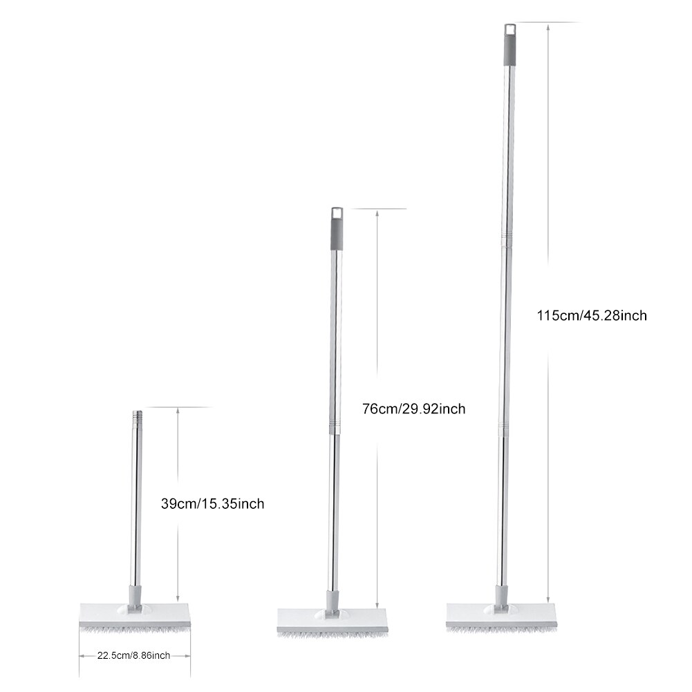 Adjustable Length Bathroom Dust Scraper Scrub Brush Carpet Floor Cleaning Swimming Pool Long Handle Push Broom Stiff Bristles