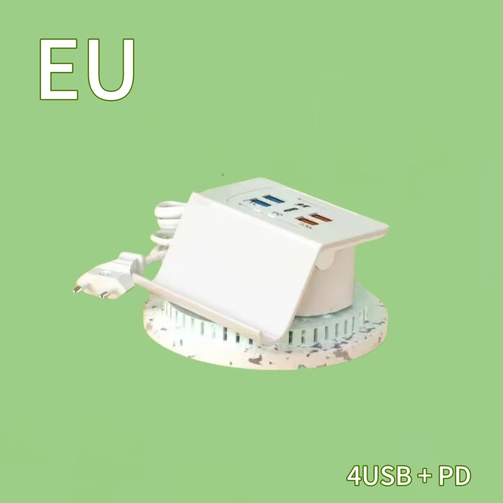 6- ports usb-opladerstation, opladestation til flere enheder, multi-usb-natbordsopladerstation med telefonholder: Ch