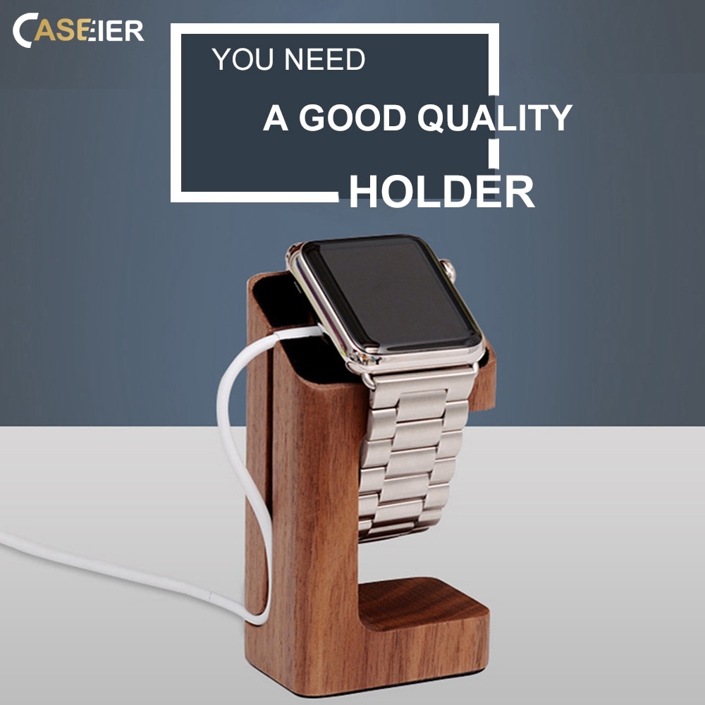 CASEIER Stazione di Carica Del Supporto Del Basamento molo per Mela Serie di Orologi di Legno 1/2/3/4 42 millimetri 38 millimetri cavo del caricatore del supporto per iwatch 1 2 3