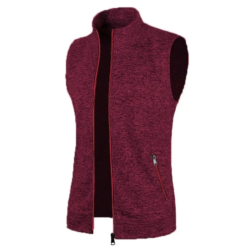 Nuovi cappotti da giacca senza maniche con cerniera da uomo Felpe a collo alto calde da esterno Traspirante Tinta unita Streetwear Canottiere atletiche: XL / Oro