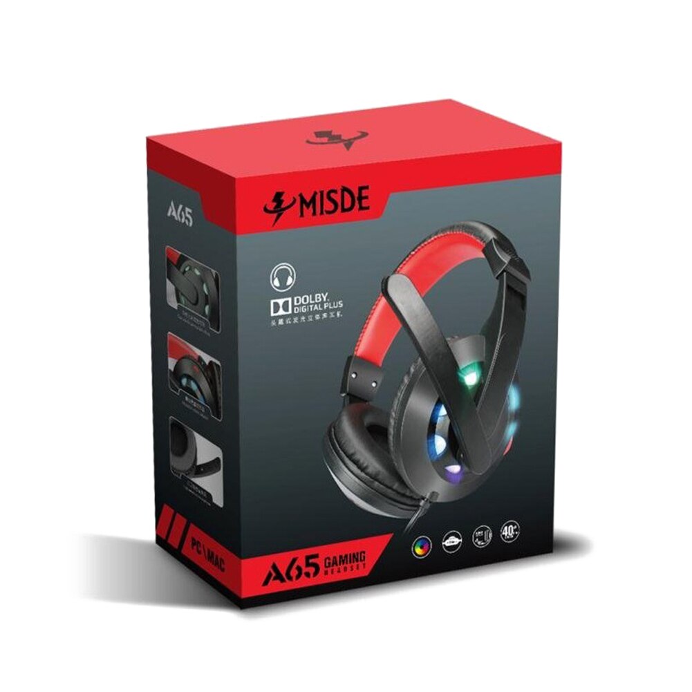 Gaming Headphone 3.5mm Wired Headset Stereo Deep Bass Over-Ear Headphone with Microphone for Laptop Tablet Gamer
