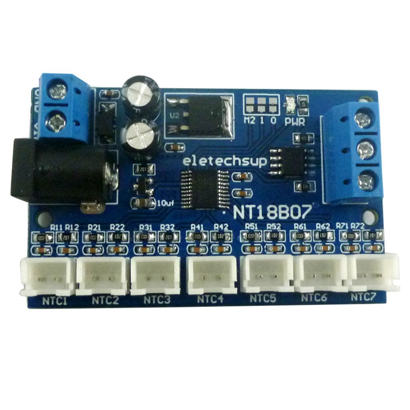 7 Channel RS485 NTC Temperature Sensor Measurement MODBUS RTU Paperless Recorder PLC NT18B07: Default Title