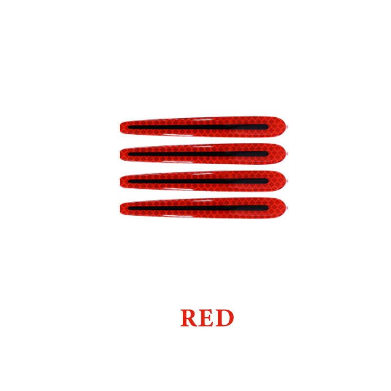 4pcs 3D Auto Deurklink Reflecterende Strips Waarschuwing Tape Deurklink Kom Cover Sticker Reflector Auto Styling Exterieur Accessoires: 4PCS RED STRIPS