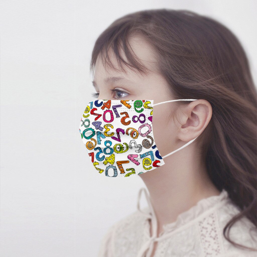 Mascarilla facial desechable para niños, máscara Industrial de 3 capas con patrón de dibujos animados, anti pm 10/100, 2,5 Uds.