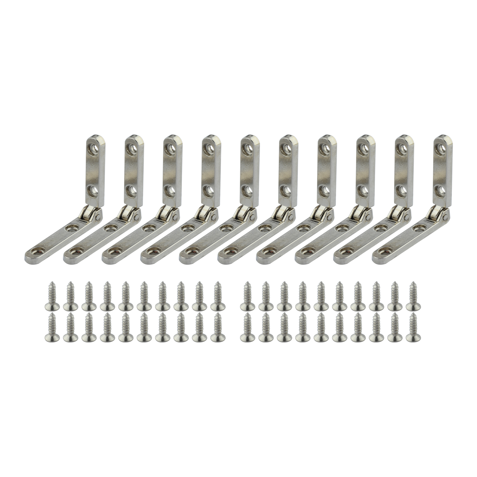 Bisagras pequeñas para joyería, caja de madera, caja de pecho, bisagras plegables de 90 grados, accesorios de caja de madera, aleación de Zinc con tornillos, 10 piezas