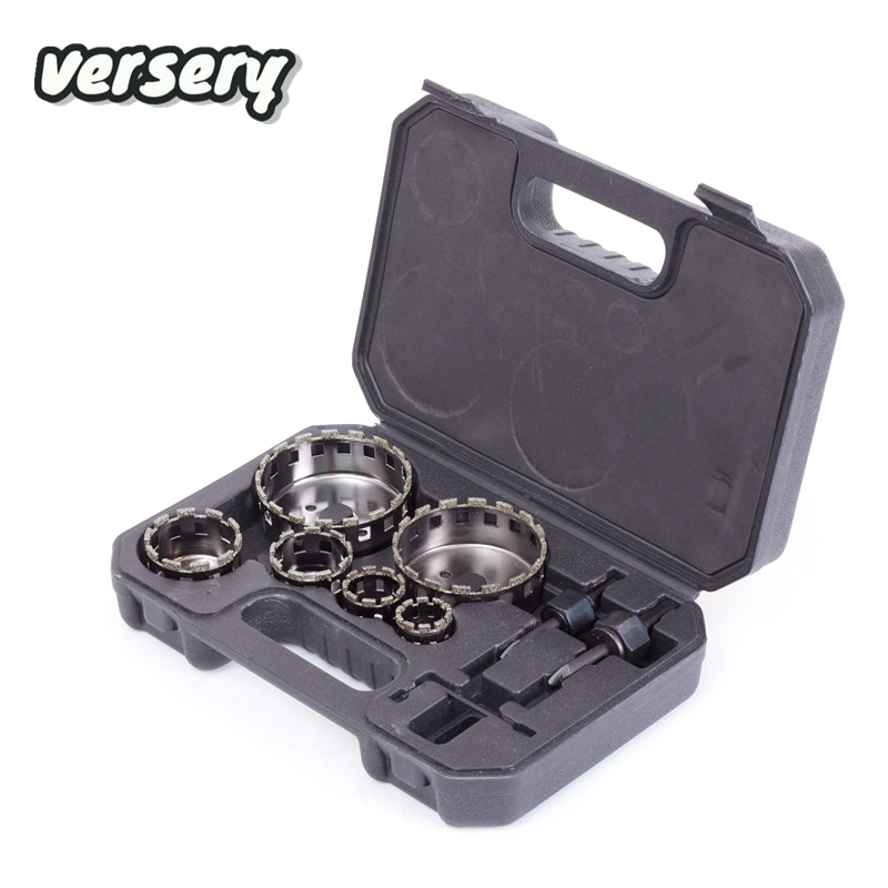 9 pièces/ensembles 25mm-73mm diamant enduit foret ensemble carrelage marbre verre céramique trou scie forets pour outils électriques