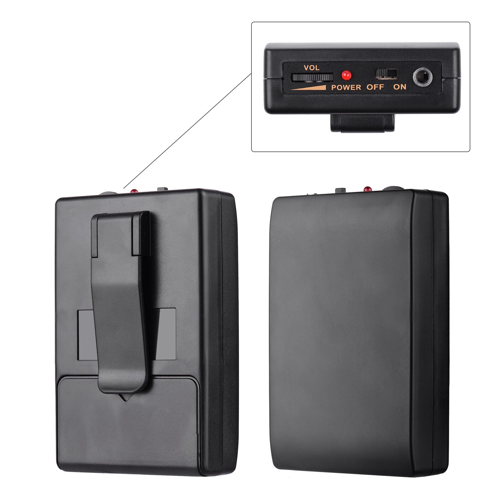 Portable VHF Wireless Microphone System with Headset Mic + Bodypack Transmitter + Mini Receiver with 6.35mm Plug for Meeting