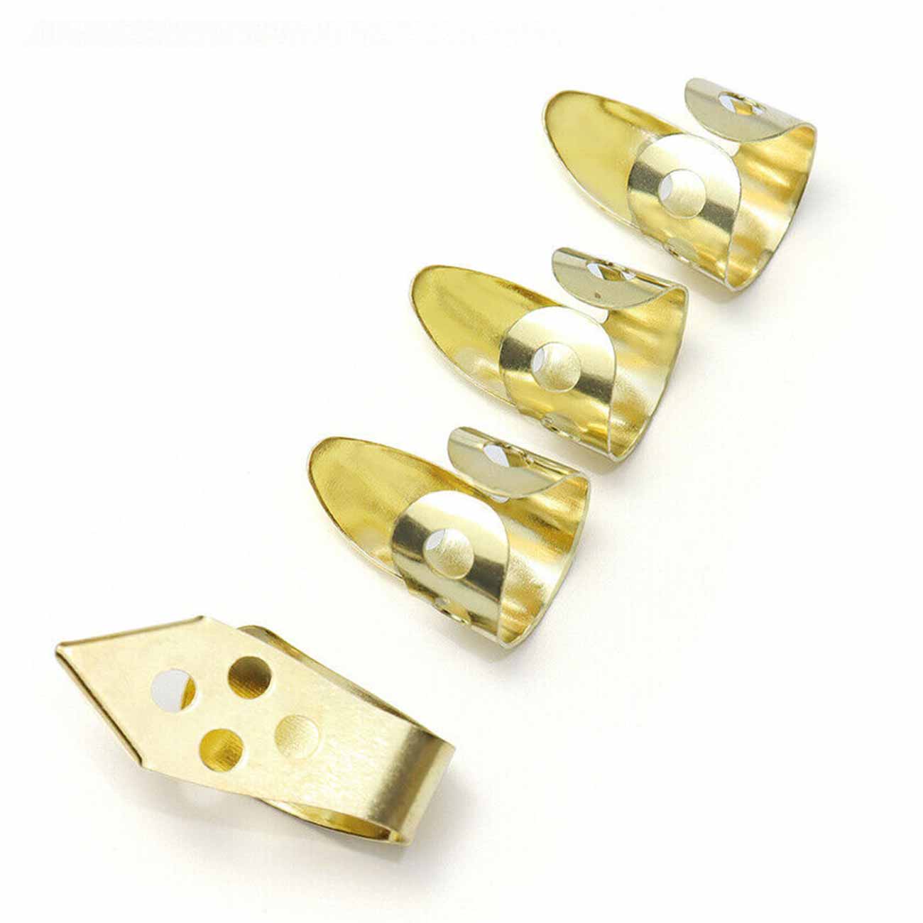 3 Index Fingers + 1 Thumb Banjo Metal Picks Adjustable Guitar Finger Picks