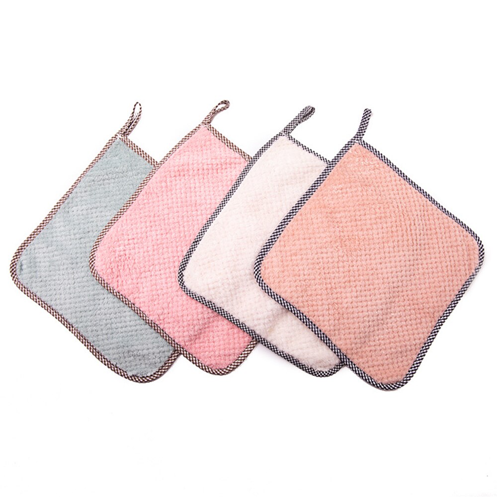 1/3/5PCS Dishcloths Water Absorbable Rag Glass Kitchen Microfiber Coral Fleece Cleaning Cloth Wipes