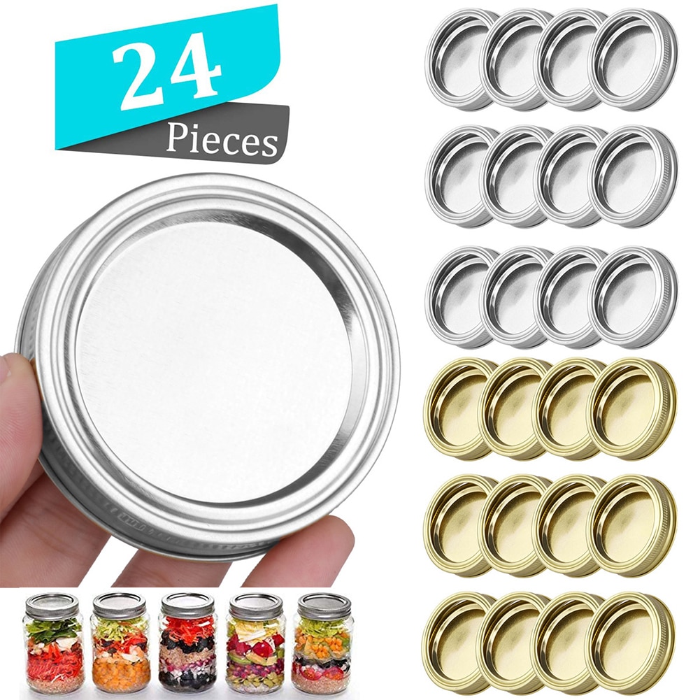 Stainless Steel Mason Jar Lids Tinplate Glass Cup Cap Sealing Ultra Food Fresh Mason Can Cover Wide Mouth Standard Storage Solid