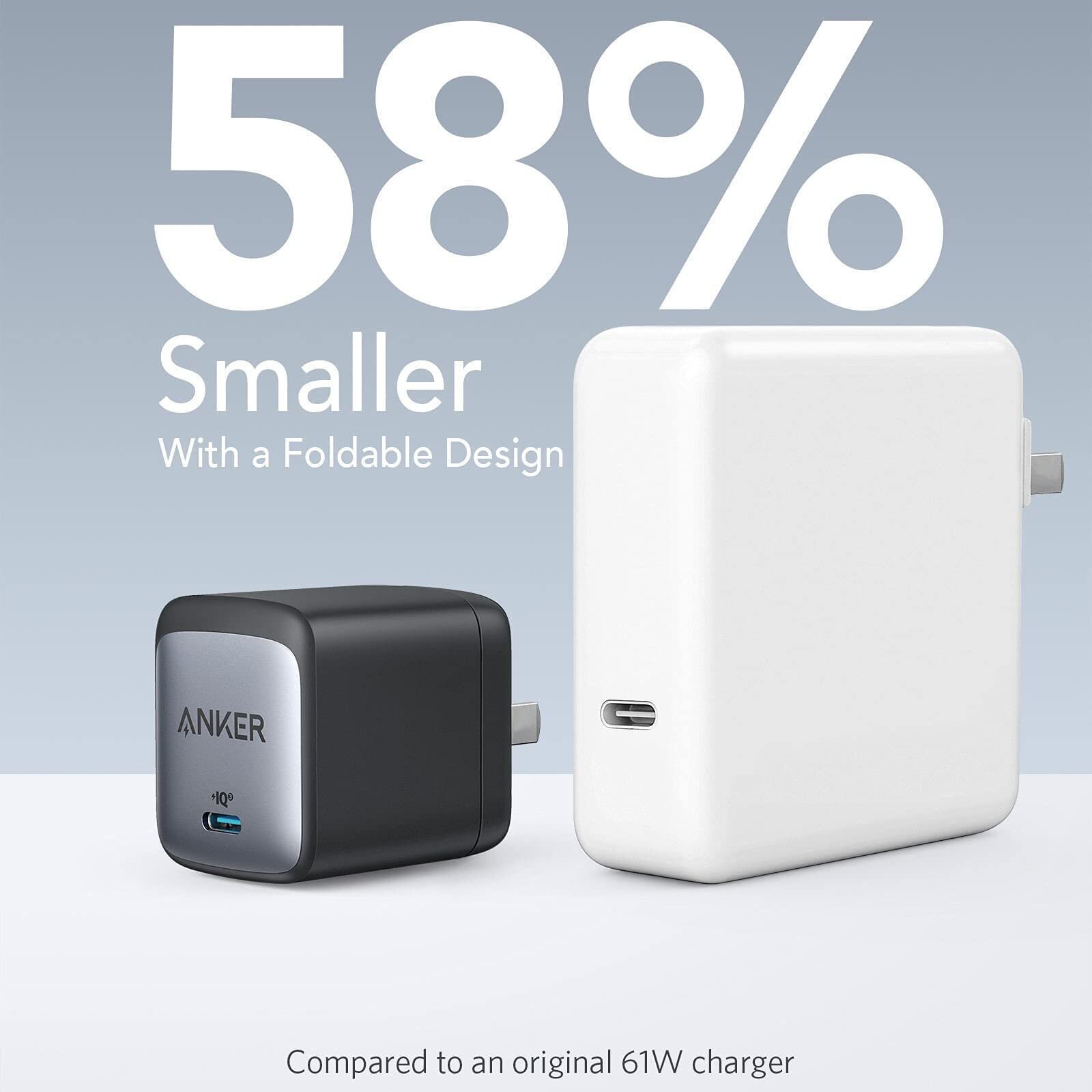 Anker Usb C GaN2 Fast Charger Nano Ii 65W Compact Opvouwbare Mini Reizen Telefoon Laders Type Pps Voor Macbook pro/Air Galaxy Ipad