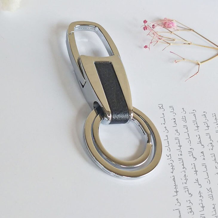 Mannen Zilveren Kleur Sleutelhanger Mode Dubbele Ring Aparte Uw Huis En Kantoor Sleutels Vrouwen Charme Auto Sleutelhanger beste Cadeau