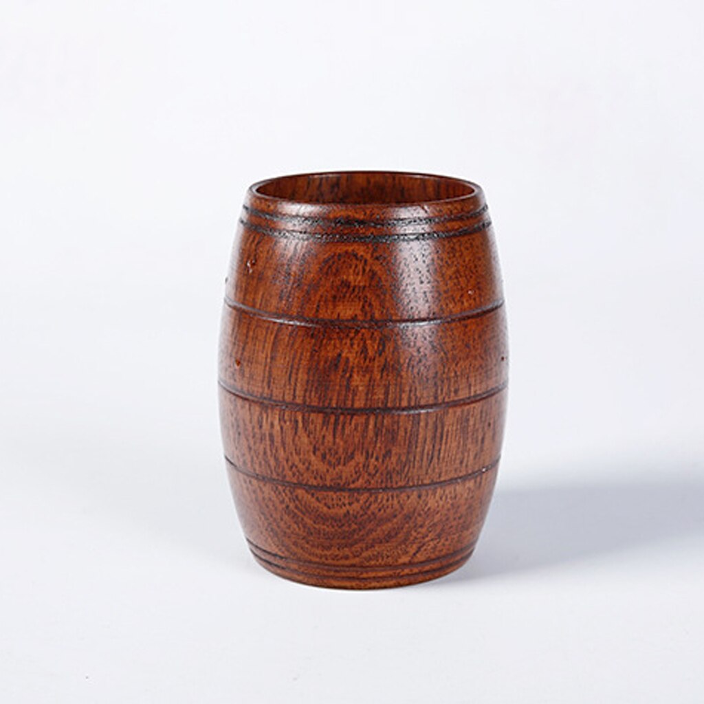 Wood Wooden Milk Beer Mug Tea Beer Cup Barrel Drink Mug Vintage