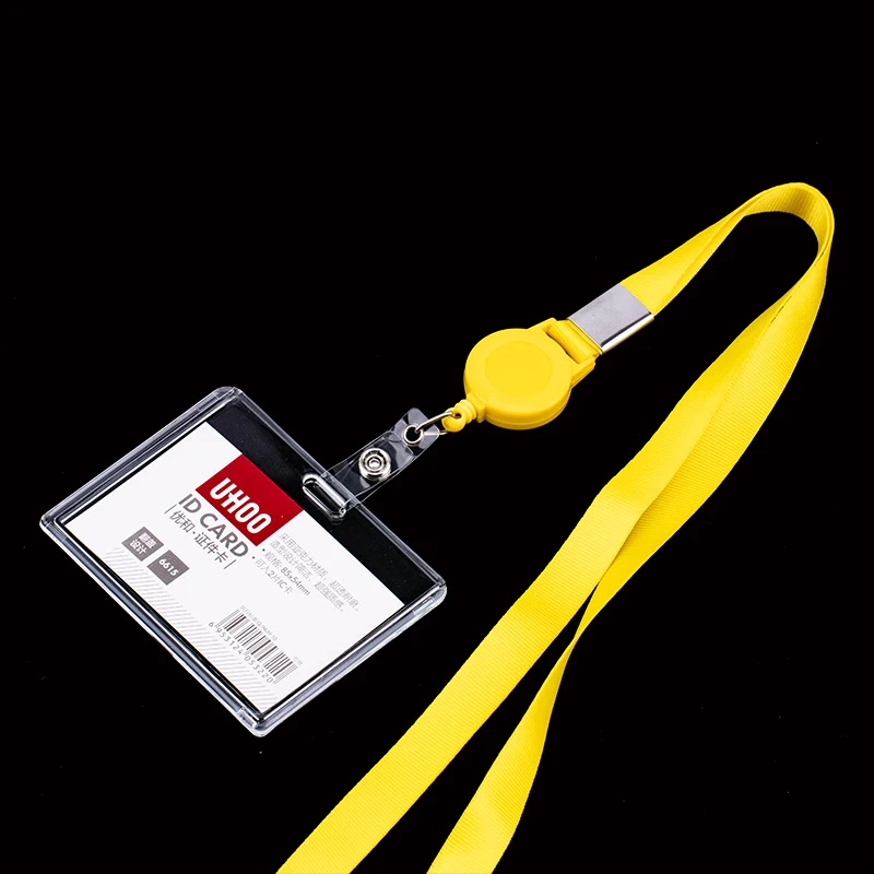 Etiqueta de identificación Horizontal Vertical de plástico duro transparente, acceso a tarjeta de trabajo de empleado, funda, funda, soporte para insignia: violet