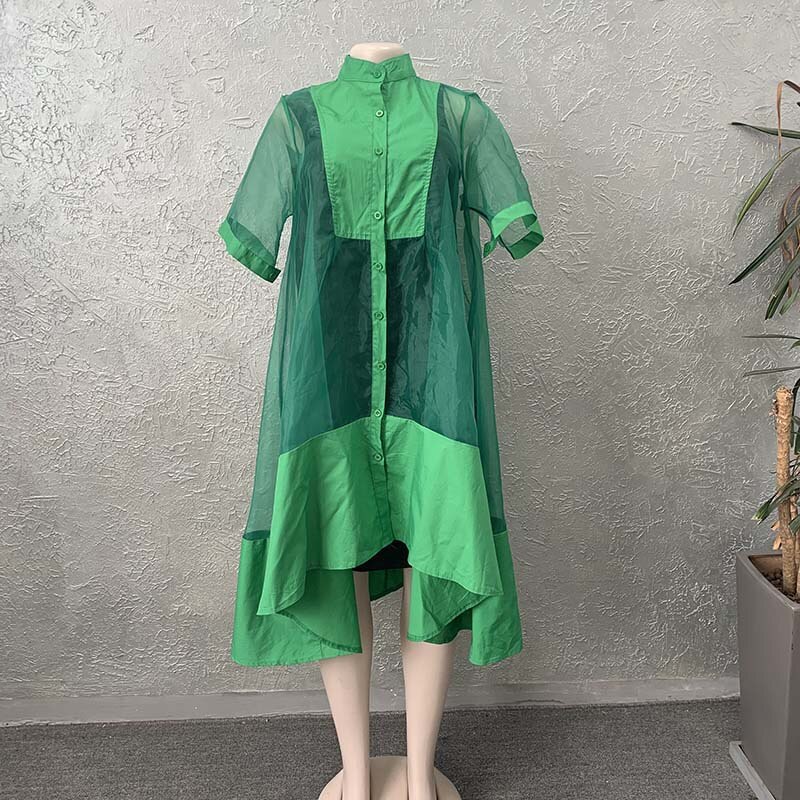 Zwarte damesjurk met lange mouwen, zomermode, jurk met korte mouwen, V-hals, mini-jurk, boho, strand, losse elegante midi-zomerjurk voor dames, goud, L