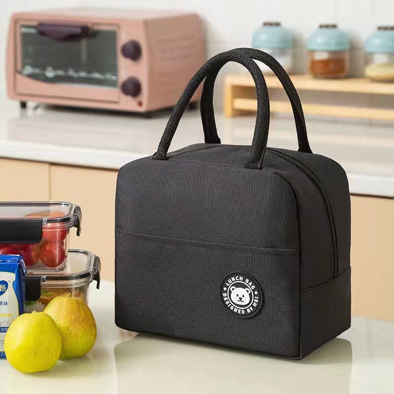 Portable Lunch Bag Cotton Thermal for Kids Insulated Waterproof Canvas Picnic Food Storage Insulation Cool Food Storage Bag Box: as shown
