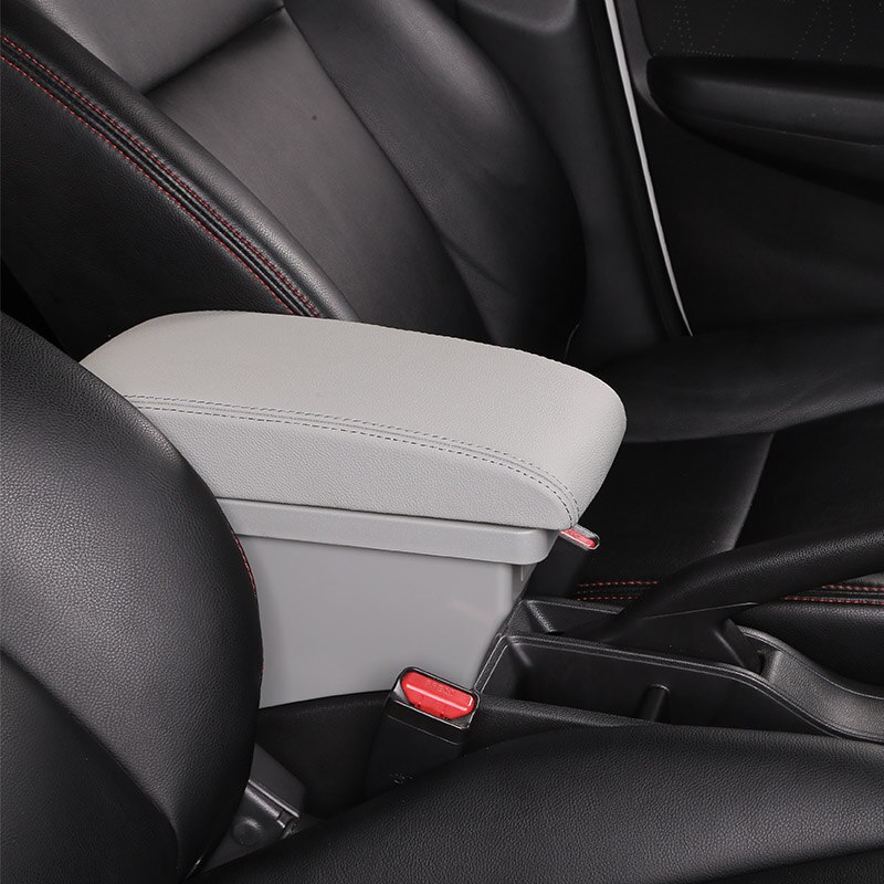 Para caja de reposabrazos KIA Rio/rio 3 + caja de contenido de la tienda central 3USB con el soporte de la taza productos interior del coche -accesorio de estilo: Gray