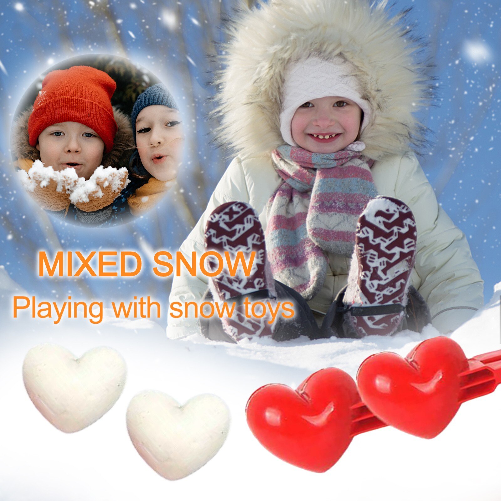 Hart Sneeuwbal Maker Winter Plastic Sneeuwbal Maker Clip Kids Outdoor Mold Speelgoed