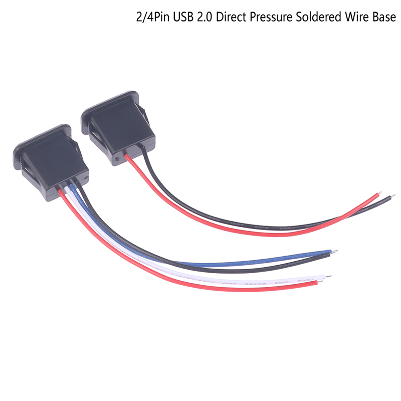 Conector hembra del puerto de carga USB2.0 del conector de alimentación USB 2.0 con el zócalo del cargador USB del cable