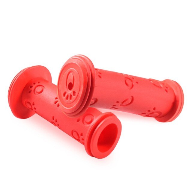 Empuñaduras de goma para manillar de bicicleta para niños, triciclo, Scooter: red
