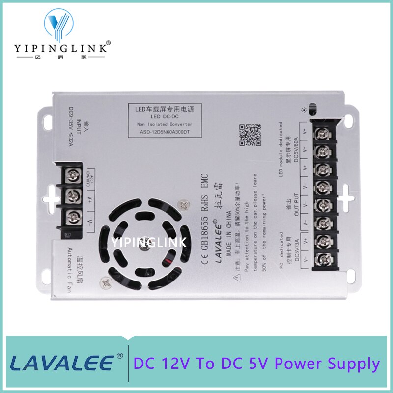 Écran LED pour voiture, 12V à 5V cc, alimentation 24V à 5V cc, pour véhicule, camion, TAXI
