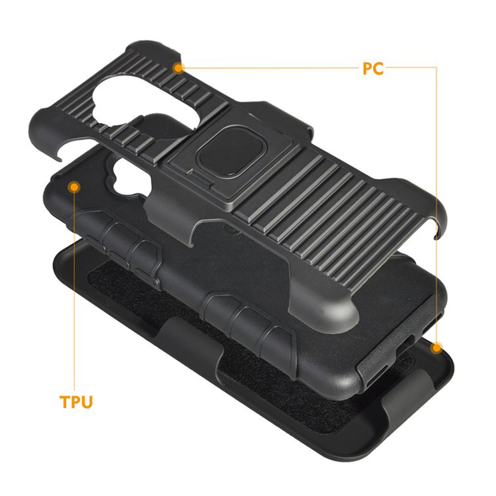 Heavy Duty Magnetic Ring Ständer Rüstung Fall Mit Swivel Gürtel Clip Holster Abdeckung Für Alcatel 7 Folio 6062 watt/ REVVL 2 Plus (T-Mobile)