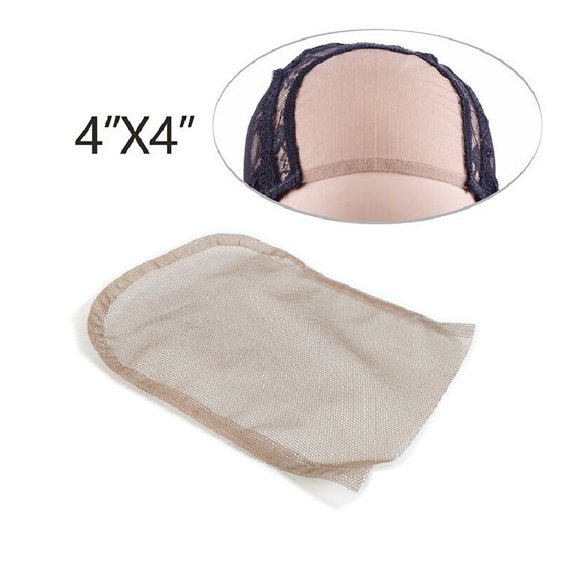 Top schweizisk net til blonde paryk base cap blonde frontal lukning materiale 1 stk/parti brun farve 4*4 13*4 frontal net