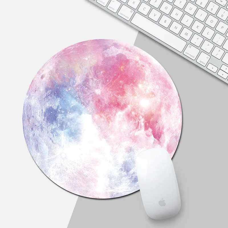 Kawaii Ronde Muismat Bureau Pad Laptop Muis Mat voor Office Home PC Computer Toetsenbord Leuke Muismat Antislip rubberen Bureaumat: Roze