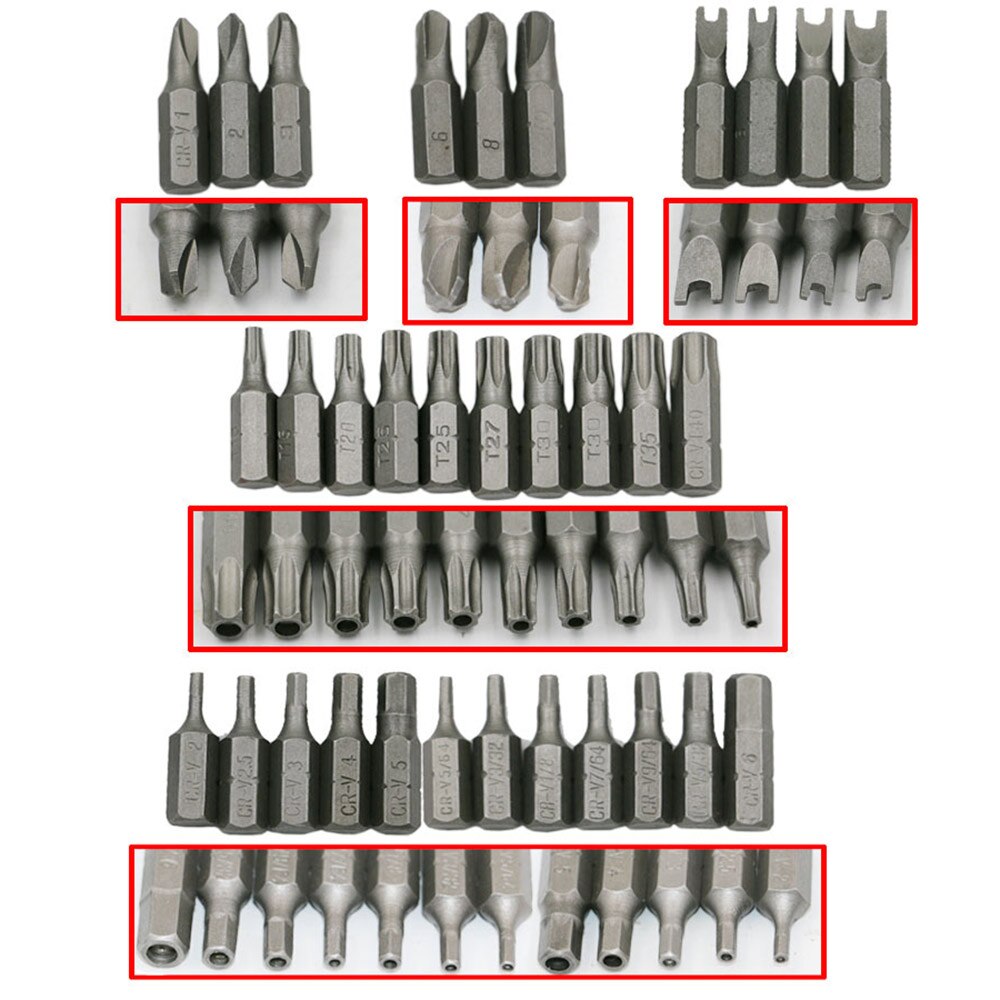 33pcs Security Tamper Proof Bit Torx Hex Star Spanner Tri Wing Spanner Screwdrive Magnetic Bit Holder Screw Driver Bits