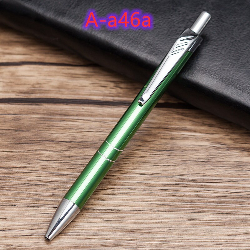 Prachtige metalen balpen drukknop balpen reclame pen kantoor school schrijven pen kantoor school briefpapier: A-a46a