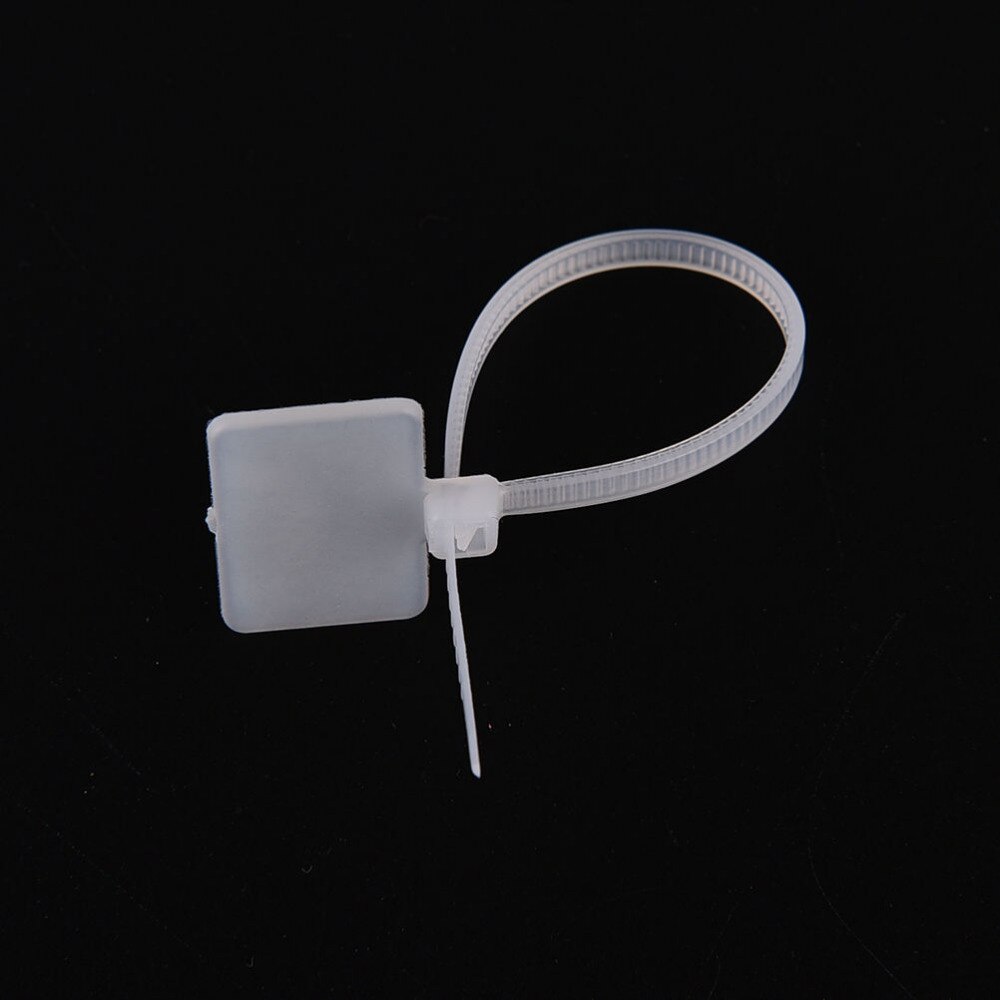 100pc hvide lynlås bånd skrive ledning strømkabel etiket mærke tag nylon selvlåsende etiket slips netværkskabel markør ledningsrem lynlås