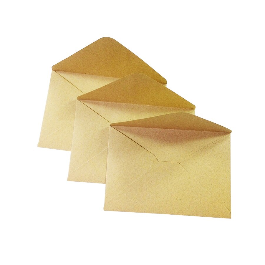 100 Stks/partij Vintage Kraftpapier Envelop 16*11Cm Diy Multifunctionele Card Enveloppen Voor Bruiloft Verjaardag