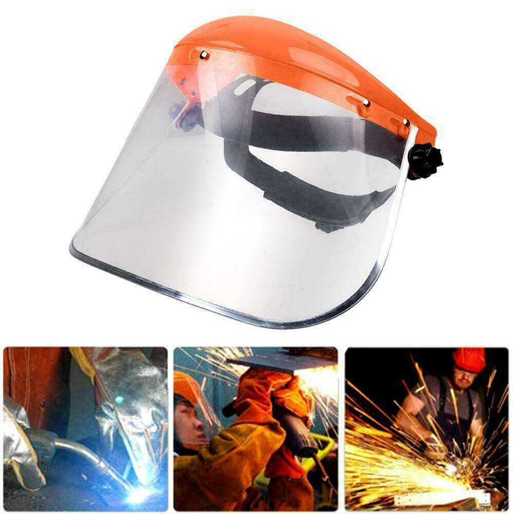 Face Safety Protective Cover Head-mounted Eye Shield Screen Grinding Splash Saliva Resistant PVC Face Protection Helmet
