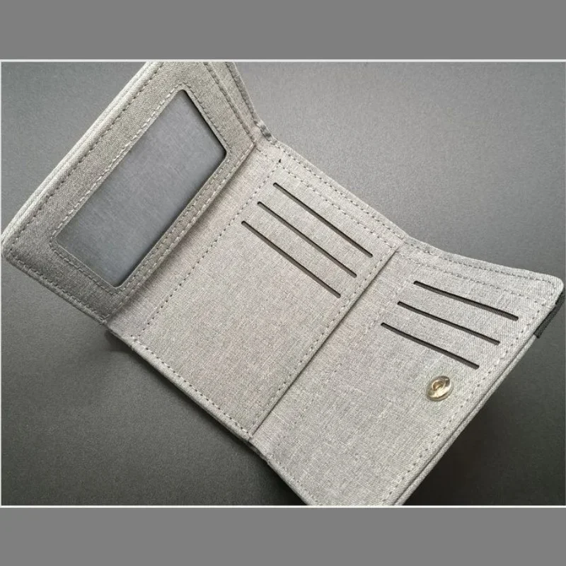 Herrenmode Kurze Segeltuch-Geldbörse Kontrastfarben Kleine dreifach gefaltete Geldbörse Kartenmünze Kleingeldtaschen