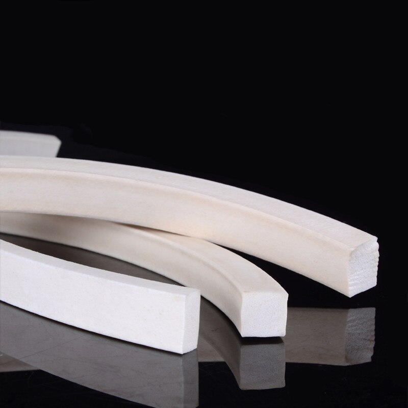 Silicone Rubber Foamed Sponge Strip Square Sealed Gasket Waterproof Bars White 1Meter