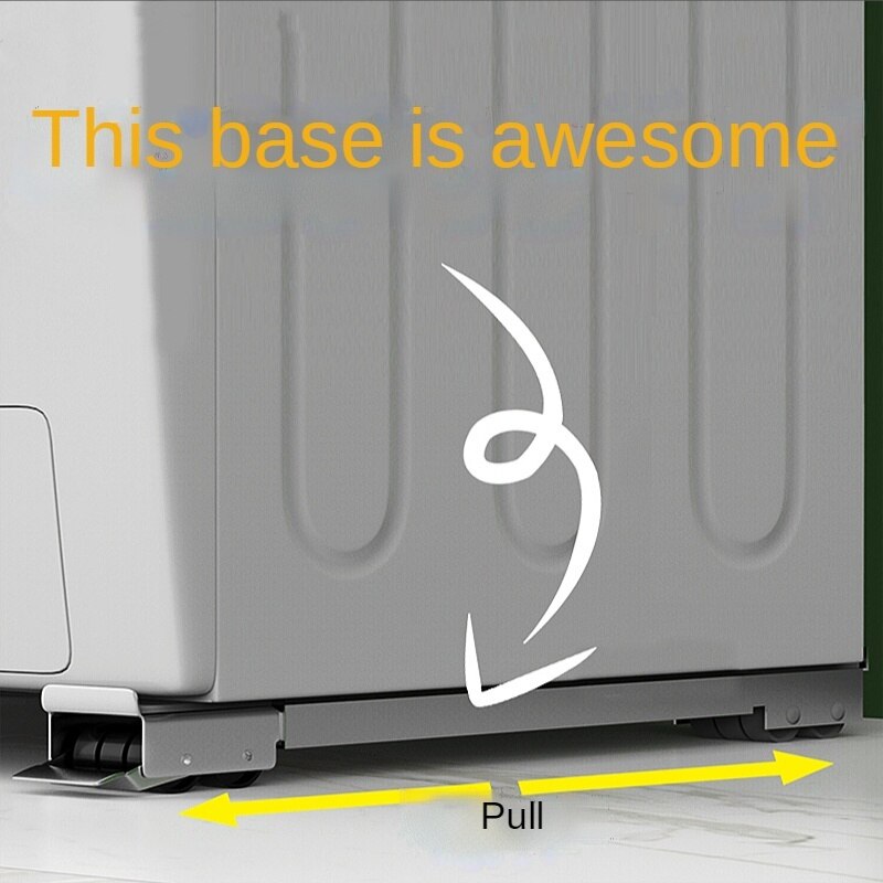 Washing machine base bracket tripod mobile universal wheel drum refrigerator raised anti-collision universal shelf