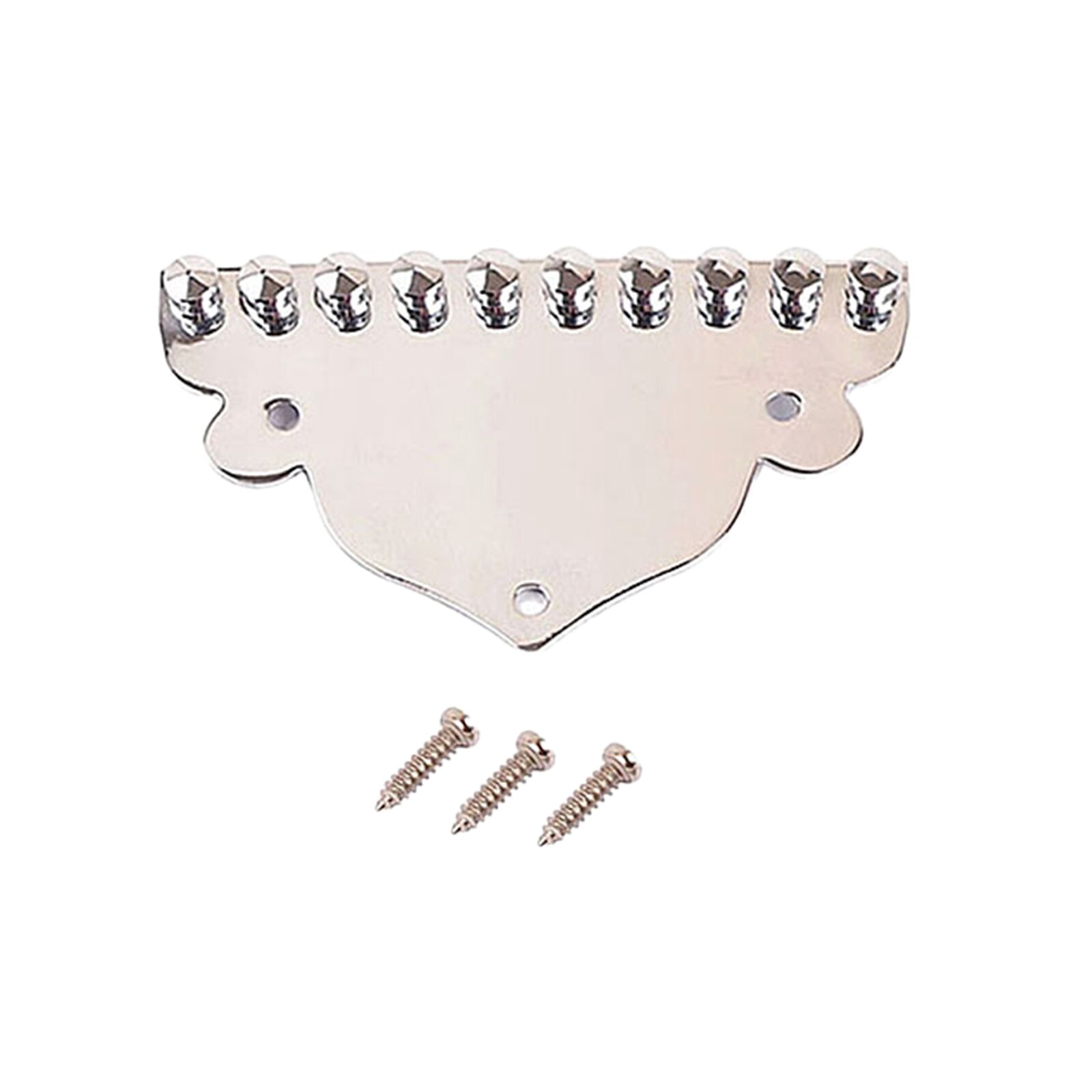 Chrome Plated Mandolin Tailpiece for 10 String Mandolin Replacement Musical Instrument Parts with Screws 70.5x42mm