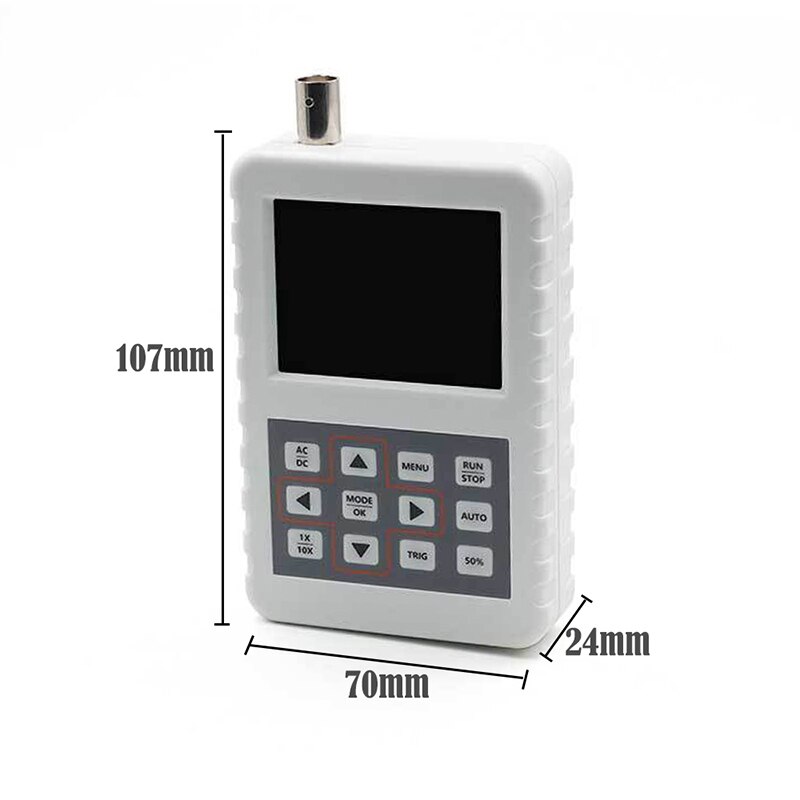 Handheld Digital Oscilloscope Mini Portable Digital Oscilloscope 5M Bandwidth 20MSps Sampling Rate Contains Lithium Battery: Default Title