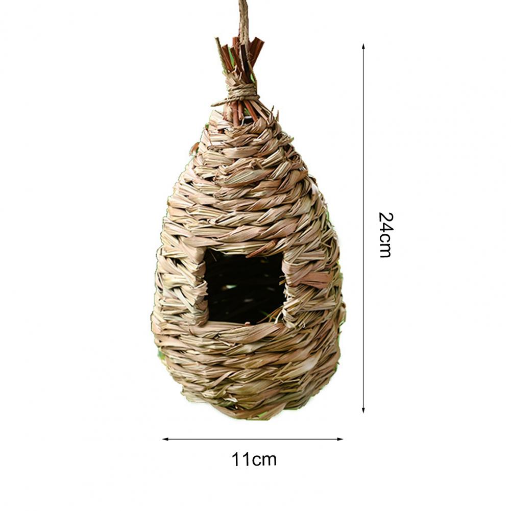 Birds Nest Bird Cage Natural Grass Egg Cage Bird House Outdoor Decorative Weaved Hanging Parrot Nest Houses Pet Bedroom