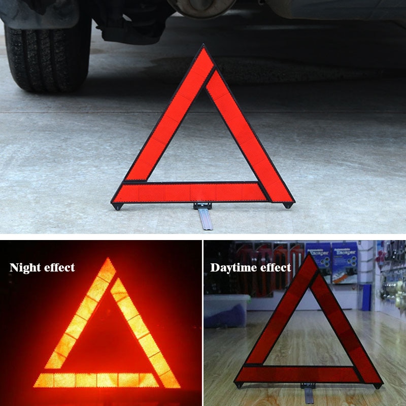 Car Tripod Warning Sign Car Emergency Tool Folded Stop Sign Reflector Auto Breakdown Repair Tripod Emergency Warning Triangle