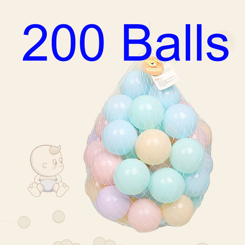 Pelotas de plástico ecológico para niños, Juguetes Divertidos para niños, pelota de aire para el estrés, para deportes al aire libre, 200 unids/bolsa: macaron  200 PCS