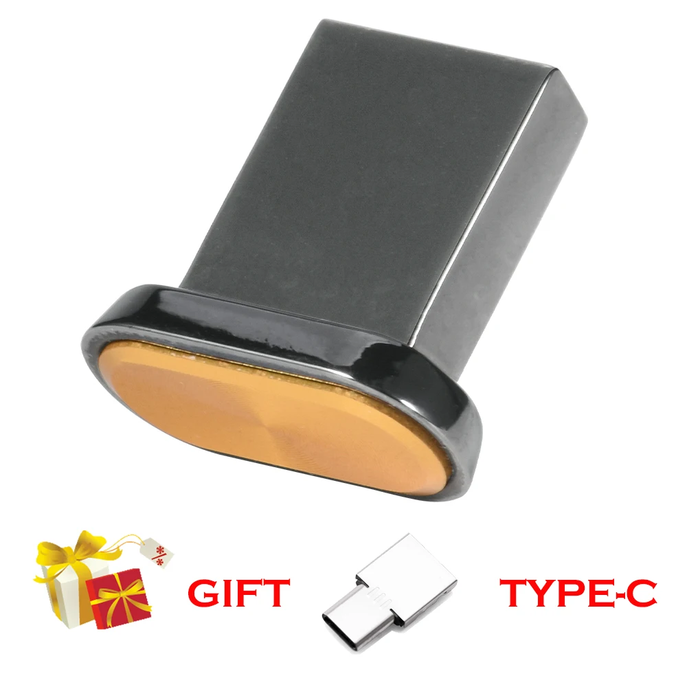 JASTER Super Mini USB Flash Drive 128GB Gratis TYPE-C Adapters Pen Drive 64GB 100% Echte Capaciteit Memory Stick 32GB Relatiegeschenk: YELLOW / 16Gb
