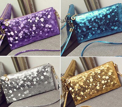 Ladies Women Sparkling Clutch Dazzling Sequins Glitter Handbag Blingbling Evening Party Purse Bag