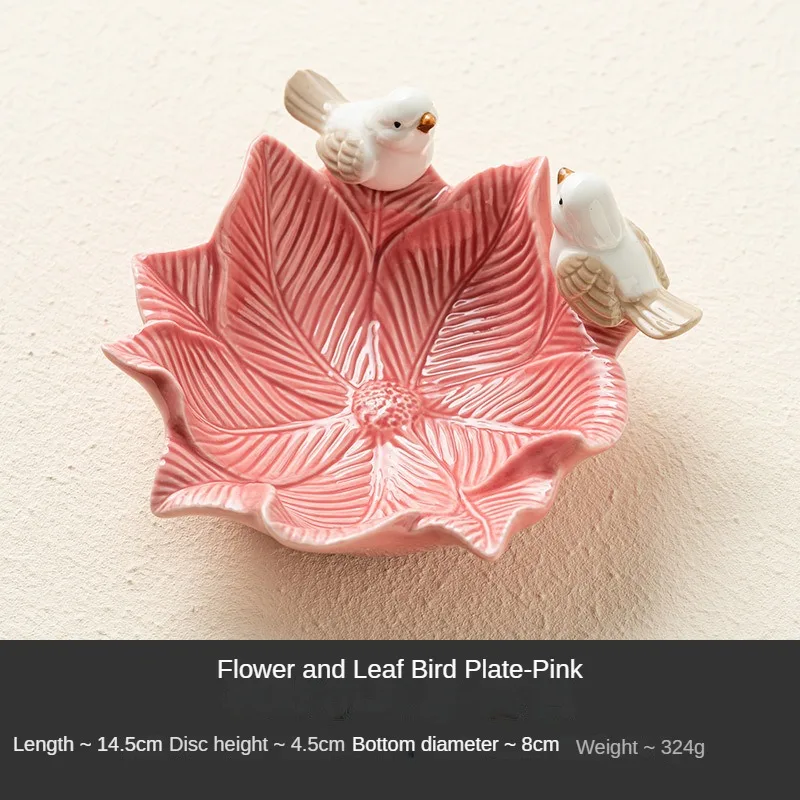 Nette Vogel Tablett Keramik Schmuck Lagerung Tabletts Kreative Regal Dim Sum Dessert Platte Wohnkultur Tee Tisch Desktop Dekoration Schüssel: Licht Grün