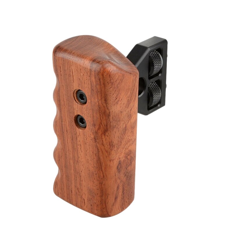DSLR Camera Left Wooden Handle Grip Mount Support for DV Video Cage Rig Spacing 18mm