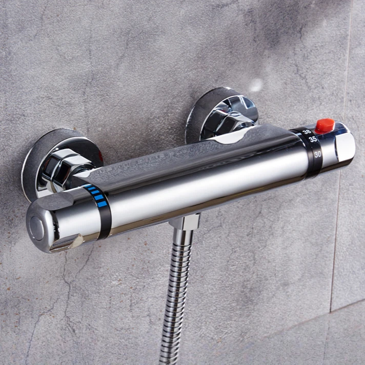Bathroom Thermostatic Shower Mixing Valves Wall Mount 38℃ Constant Temperature Control Shower Cold Water Mixer Faucet Valve