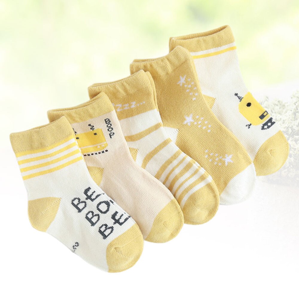 5 Pairs Knie Hight Kousen Huidvriendelijke Katoen Kid 'S Kous Voor Dagelijks Dragen Sport: As Shown 2 / S