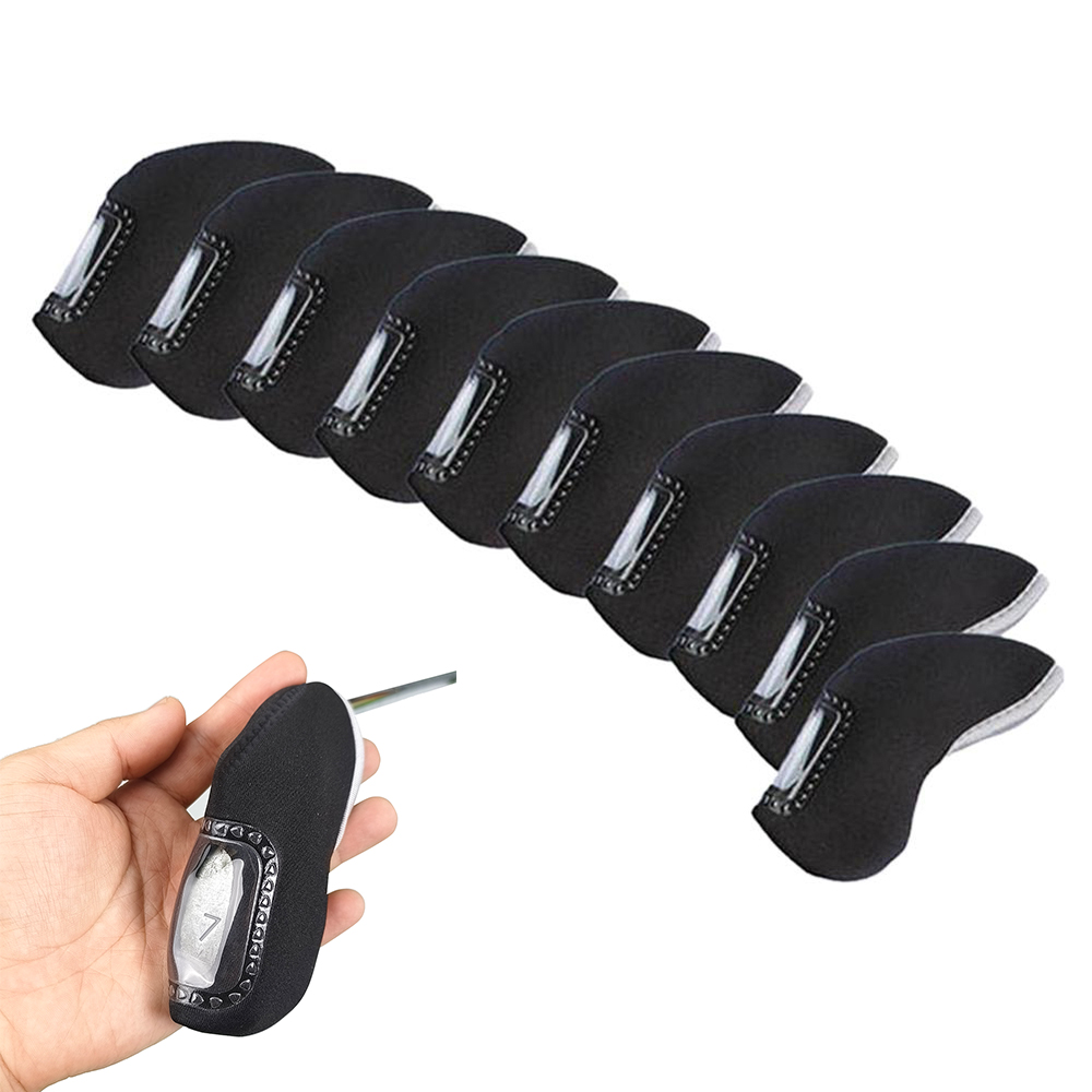 10 Stks/set Golfclub Head Covers Golf Ijzeren Headcovers Guard Geen Nummer Zichtbaar Raam Mouw Cover Clubhoofdhoezen Past Op Alle Merken
